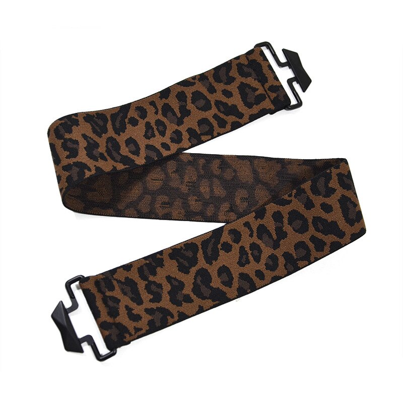 Belts for Women Simple Elastic Waist Seal Leopard Print Decorative Waist Wide Ladies Belt Black Leopard Print 5cm