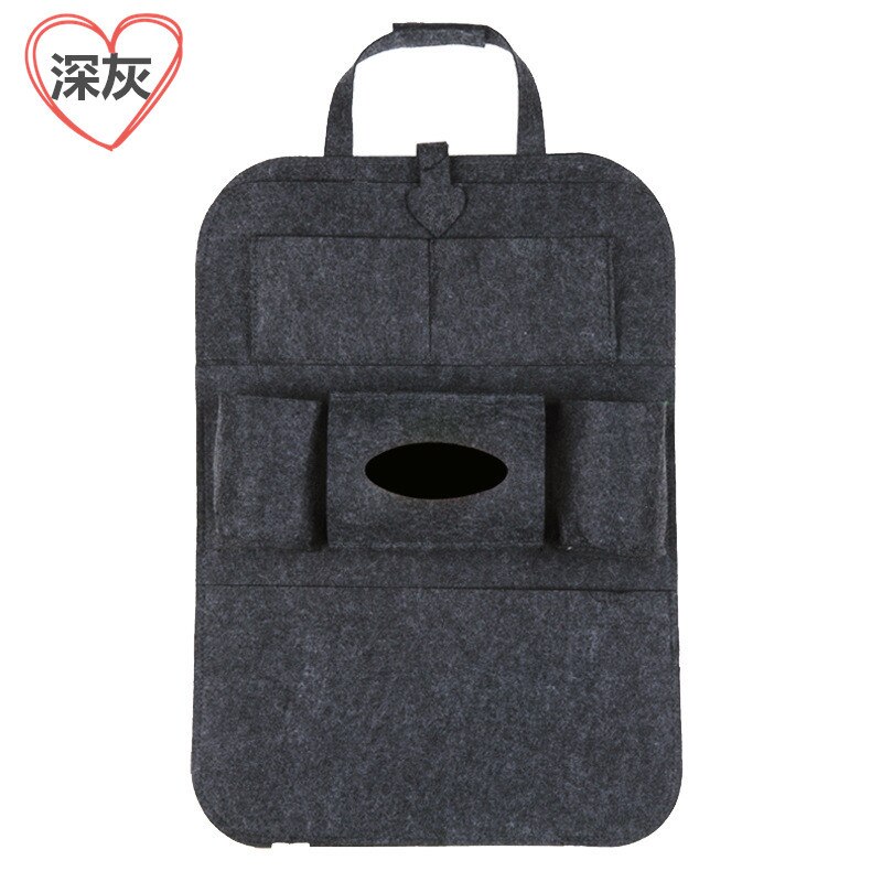 Auto Rugleuning Zak Opbergen Opruimen Seat Organizer Multifunctionele Opknoping Tas Dikke Roze Auto Opbergdoos: Dark Gray (Thick)