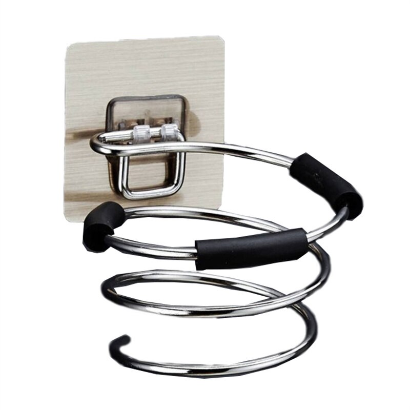 Soporte para secador de pelo de baño, organizador de pared, soporte para plancha de pelo, estantes de almacenamiento, accesorios: 1 with rubber ring