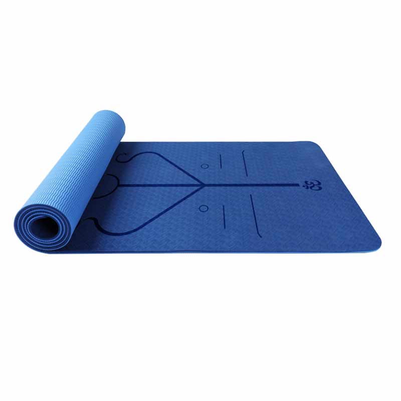 183*61*0.6cm Yoga Mat With Non-slip Positioning Line Fitness Mat Outdoor Leisure Fitness Accessories Suitable For Beginners: F