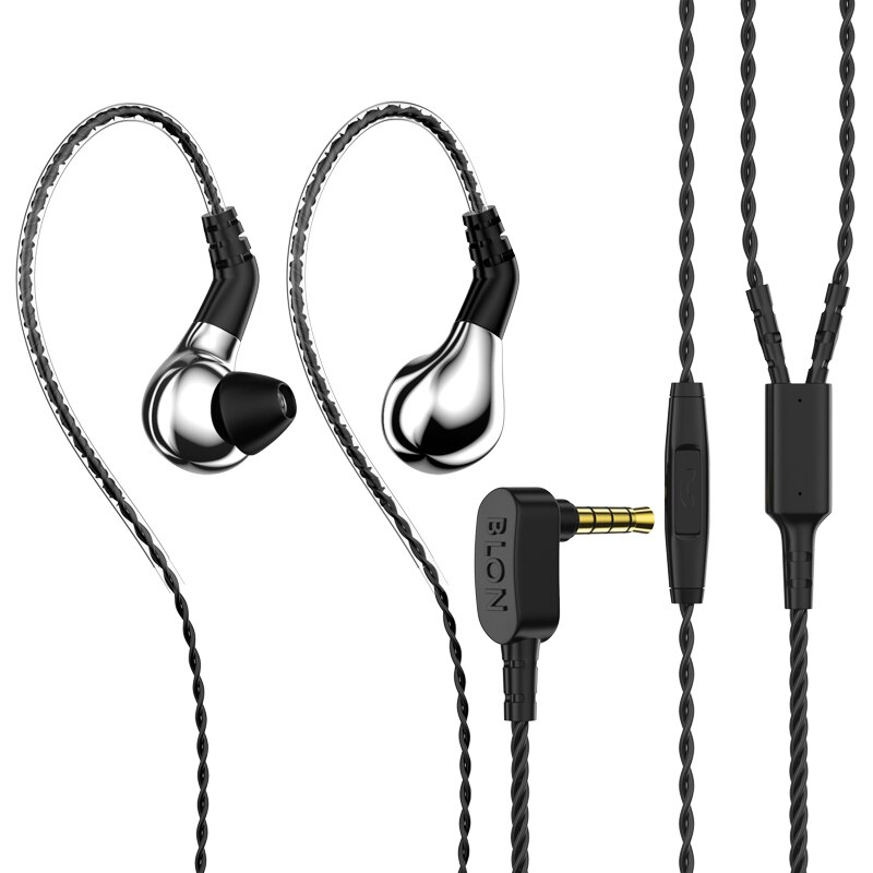 BLON BL-03 BL03 10mm Carbon Diaphragm Dynamic Driver In Ear Earphone DJ Running Earbuds with 2PIN Cable BL-05 BL-03 ZSN PRO: Silver with mic