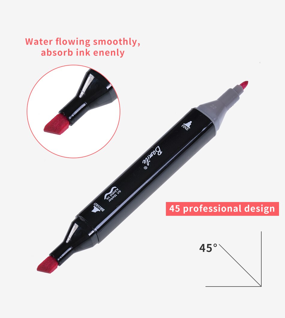 Touchfive Permanente Markers Alcohol Inkt Markers Borstel Dual Tips Professionele Tekening Marker Set Art 40/60/80/168 kleuren