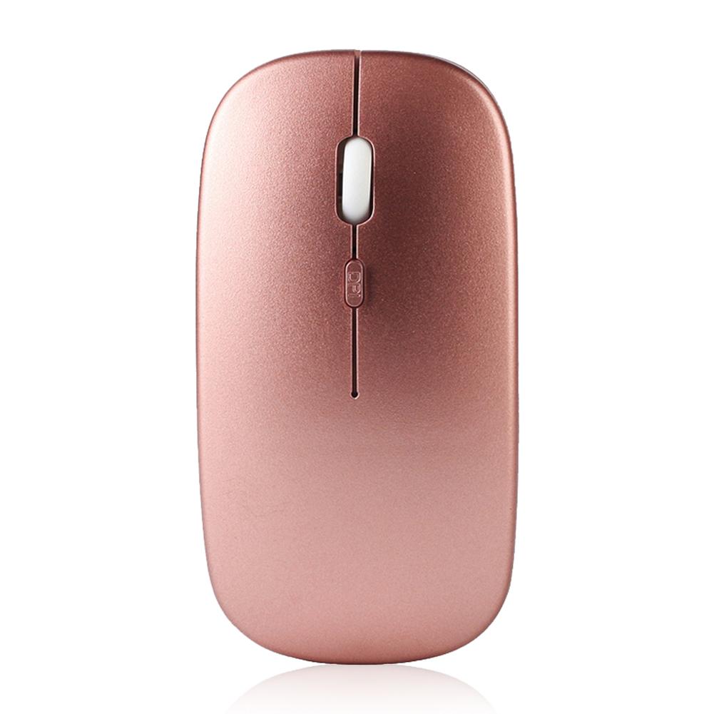 Draadloze Muis Computer Bluetooth Muis Stille Pc Mause Oplaadbare Ergonomische Muis 2.4Ghz Usb Optische Muizen Voor Laptop Pc: Rose Gold