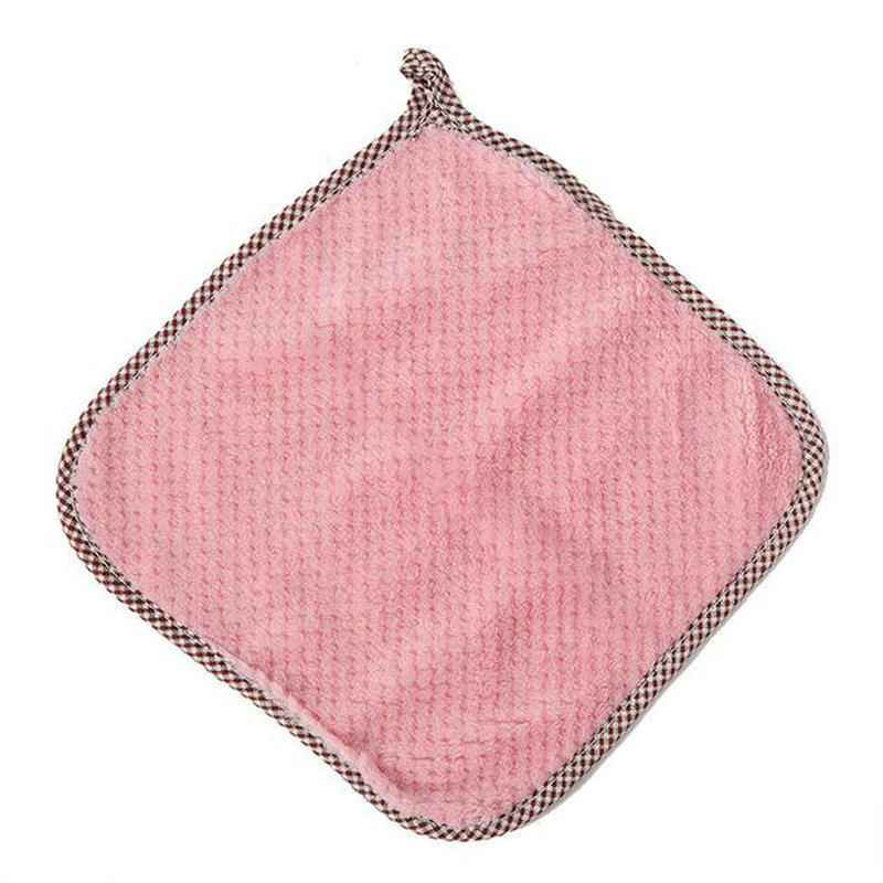 Coral Fleece Handable Handdoek Badkamer Keuken Handdoek Absorberend Doekje Pluche Handdoek: Roze