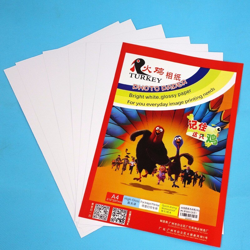 A4 Size Glossy Fotopapier met Verschillende GSM size Hoge Resolutie Foto Papier voor Inkjet Printer