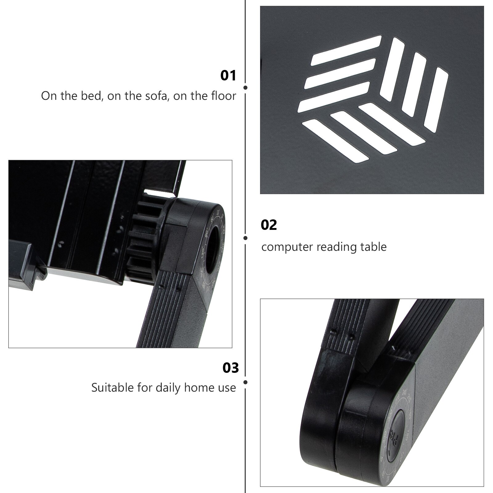 Adjustable Bed Laptop Table Portable Writing Desk Couch Laptop Riser for Home