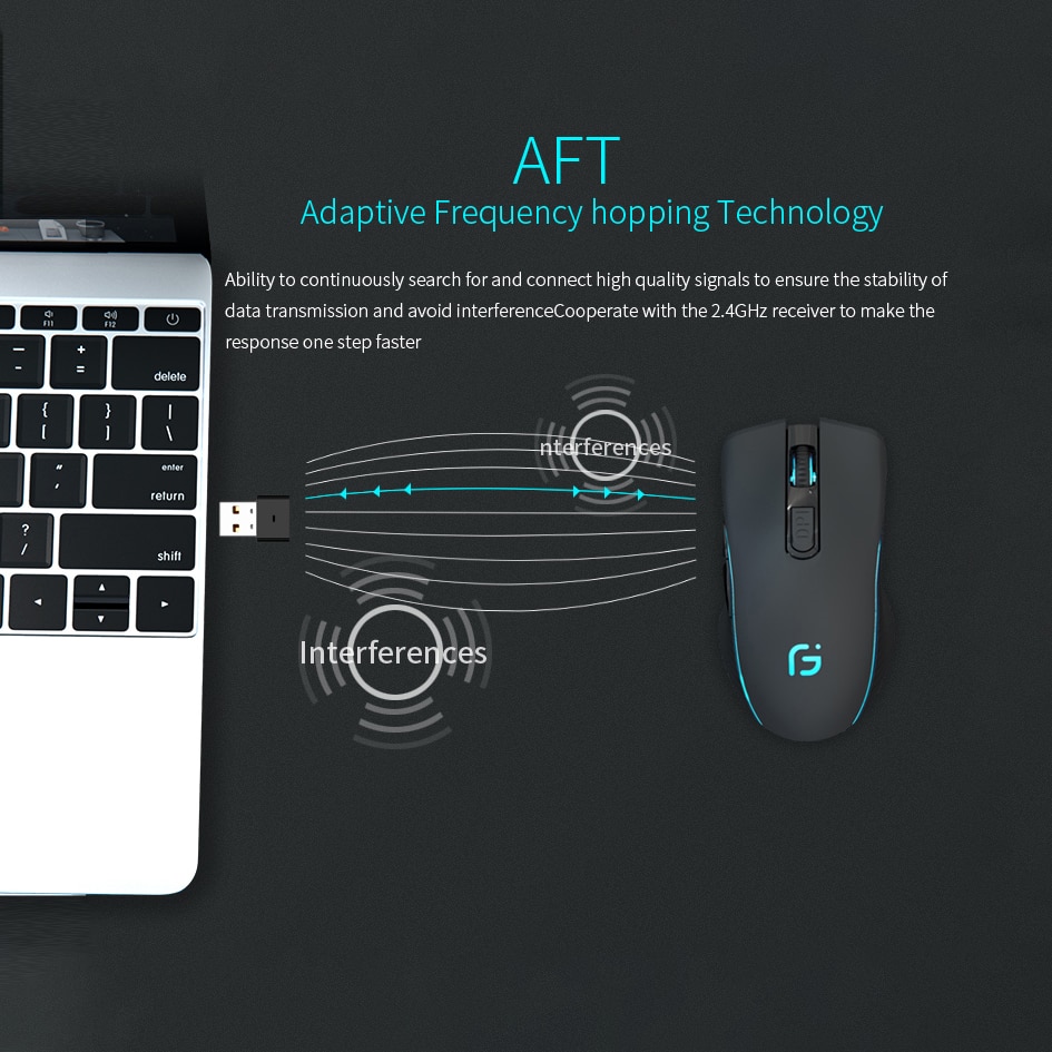 AVATTO – souris optique sans fil Bluetooth 4.0 + 2.4 ghz, 2400DPI, double , Portable, pour ordinateur PC et Portable