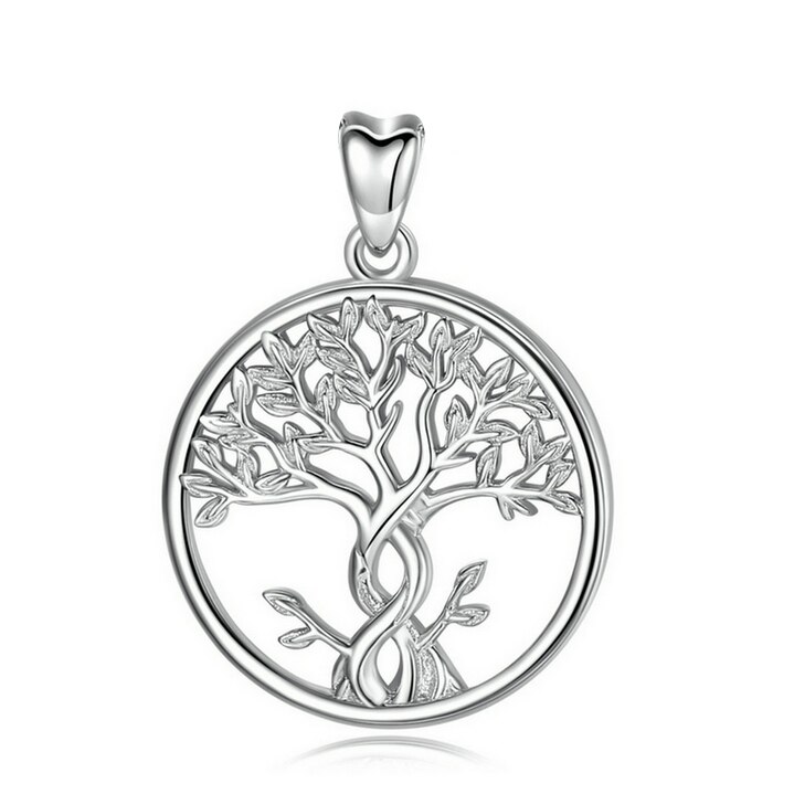 EUDORA 925 Sterling Silver Tree of Life Necklace Solid Silver Twisted Rowan Tree Charm with Silver Chain or Only Pendant CYD436: only pendant