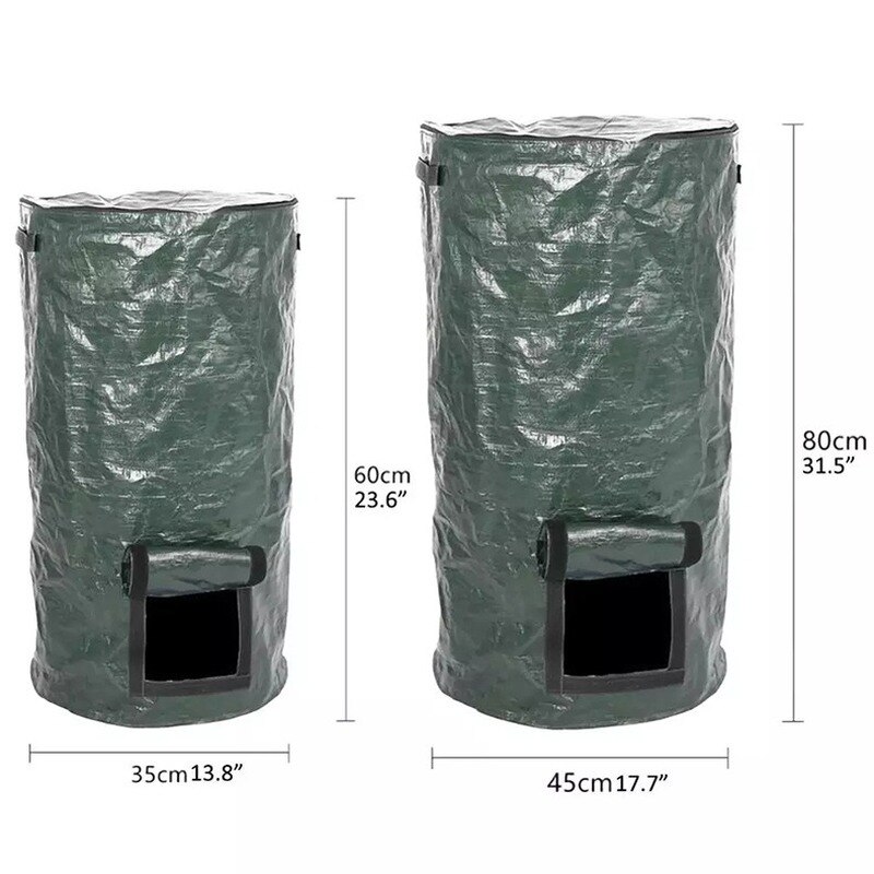 Collapsible Garden Yard Compost Bag with Lid Organic Ferment Waste Composter Grow Bag Potato Grow Bag