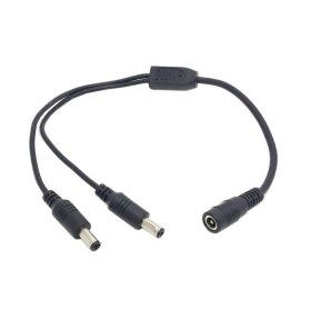 DC 5.5mm Jack Power Female Barrel 1 to 2 Male Plug Barrel Connector Splitter Cable for LED Light Controller