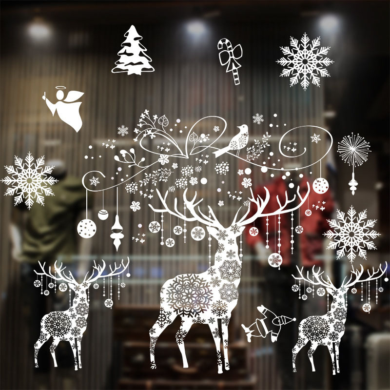 Jul statisk vindu klistremerke juledekorasjon år tapet glass vindu dekorasjon spot large: 2