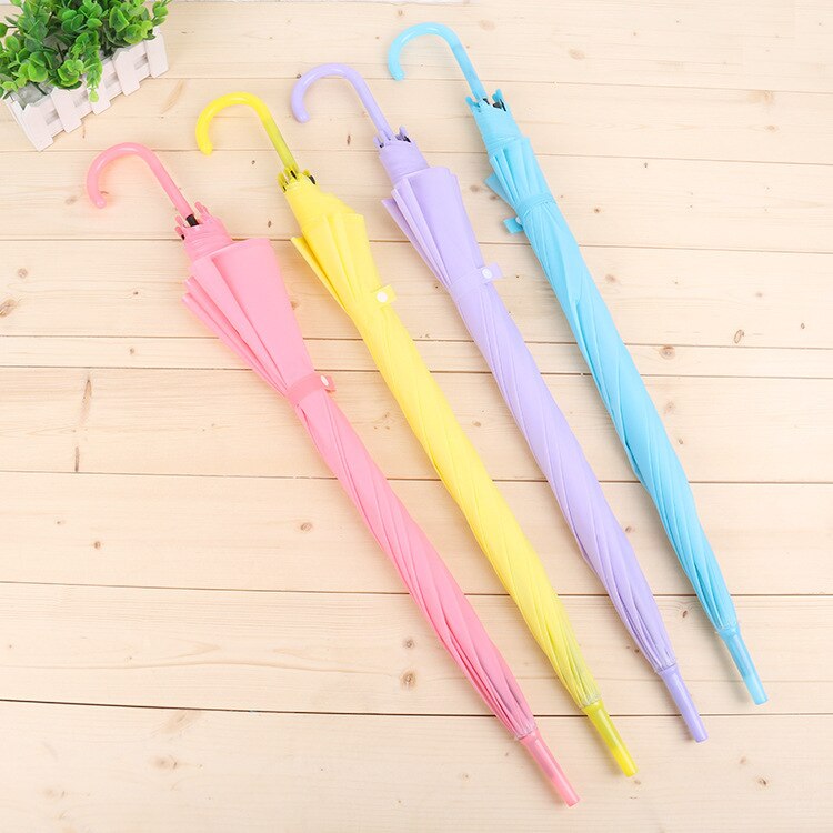 8-Bone Lightweight Small Fresh Umbrella Transparent Straight Umbrella Semi-Automatic Multicolor Polka Dot Ladies Umbrella