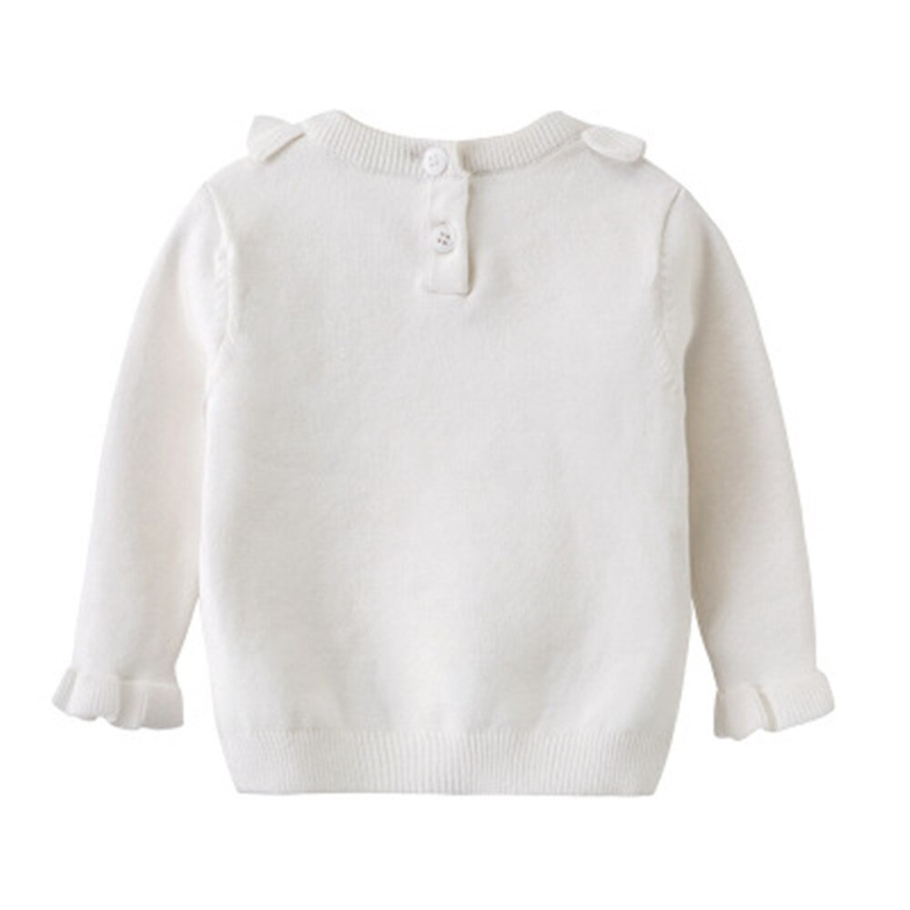 Baby sweater pige vinter langærmet varm forårs strikket baby pige sweater piger pullover top flæse sweater prinsesse tøj