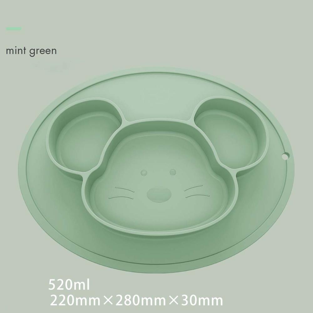 Babyvoeding Kom Kids Siliconen Diner Plaat Zuignap Baby Servies Zuig Bpa Gratis Feeding Baby Schotel: Grijs