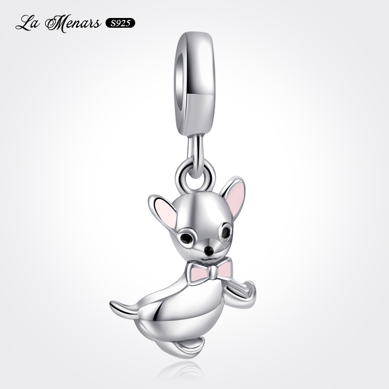 La menars chihuahua-hundeperlen, passend für original-marken-charm-armbänder, echte silberplattierung, für damenschmuck-diy-herstellung