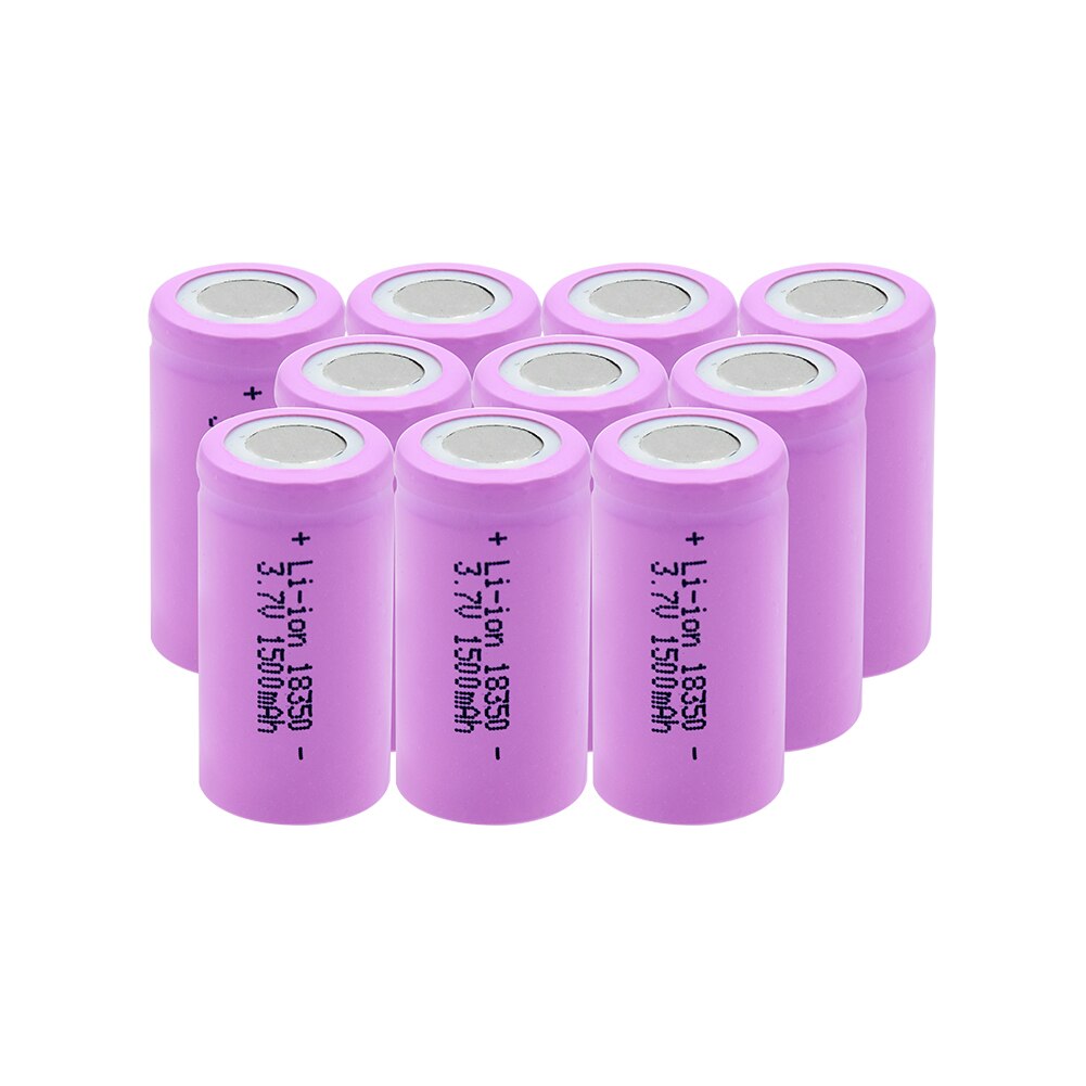 1/2/4/6/8/10 Uds 18350 de de 3,7 V 1500mAh baterías de Li-ion recargable 18350 batería de litio Max 10A para las linternas: 10 Pieces