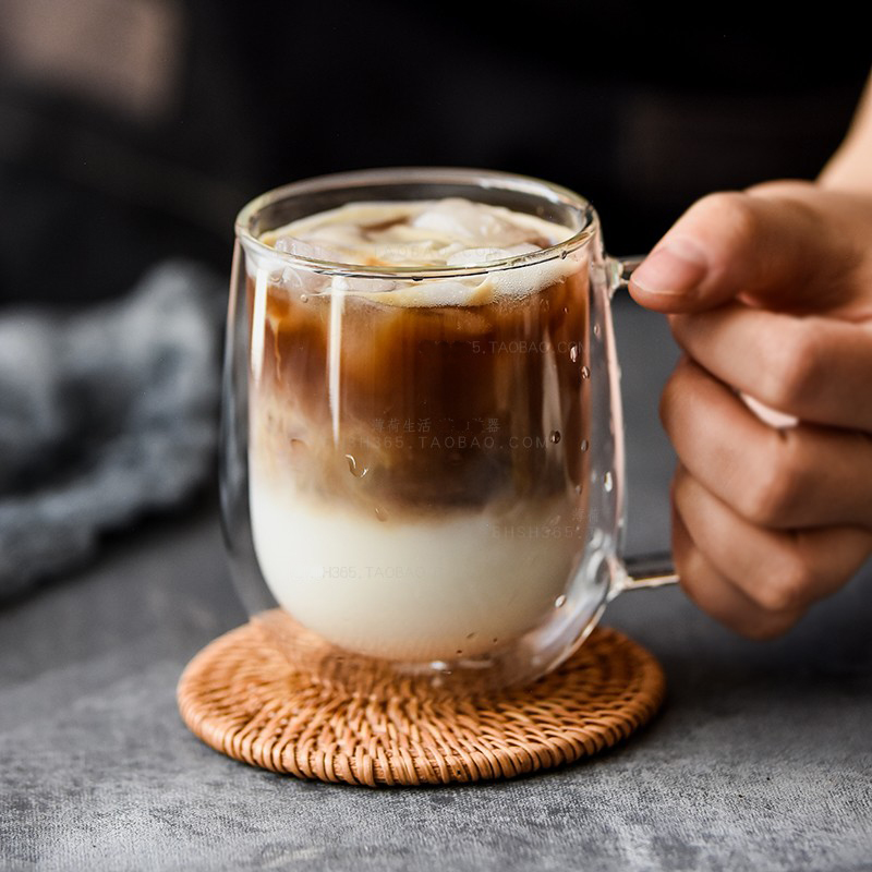 Water Fles Koffie Cup Hittebestendige Dubbele Wand Glazen Beker Bier Handgemaakte Melk Citroensap Cup Drinkware Thee Mokken