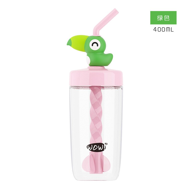 Toucan stirring sippy cup male and female students readily cup juice cup Korean children plastic cup cup: Dull