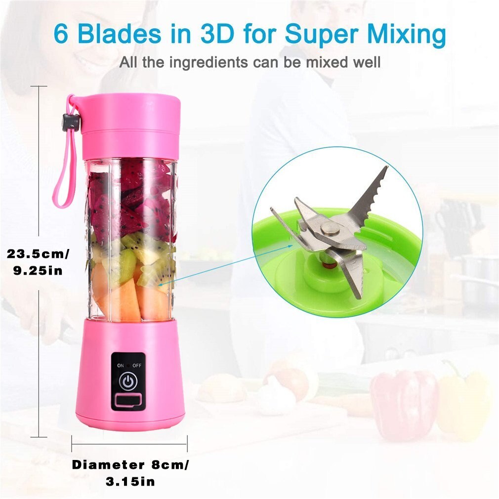 Portable Mixer USB Electric Fruit Juicer Handheld Smoothie Maker Blender Stirring Rechargeable Mini Food Processor Juice Cup