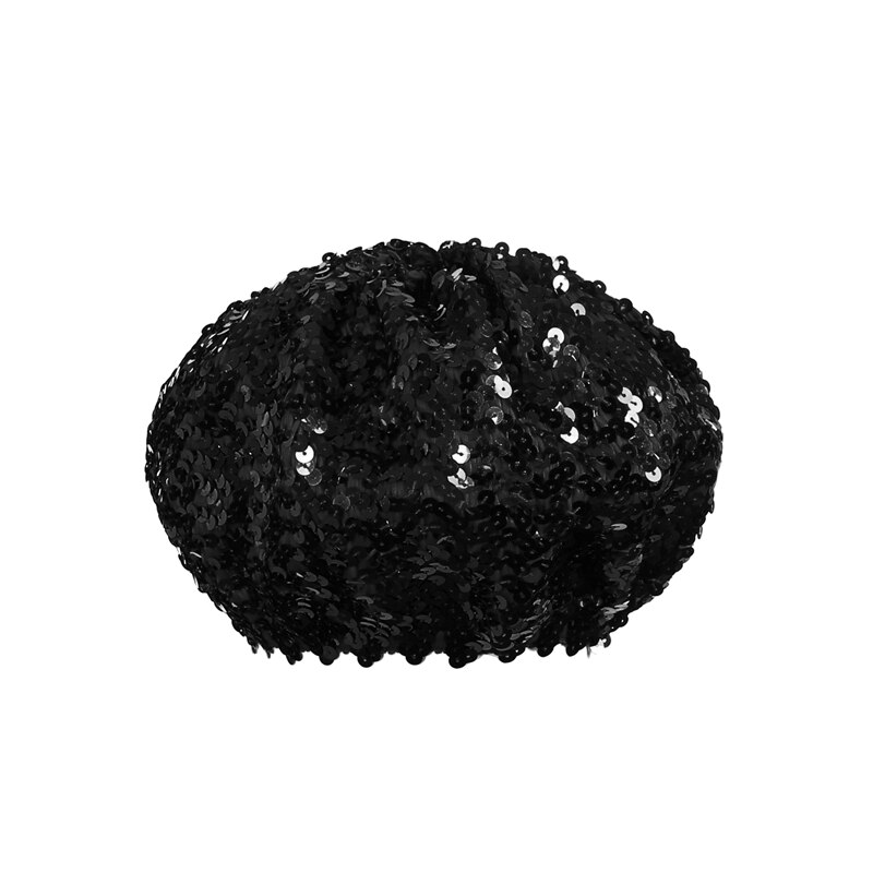 Kvinder dame stretch hæklet skinnende paillet beret hat fest beanie cap club dance