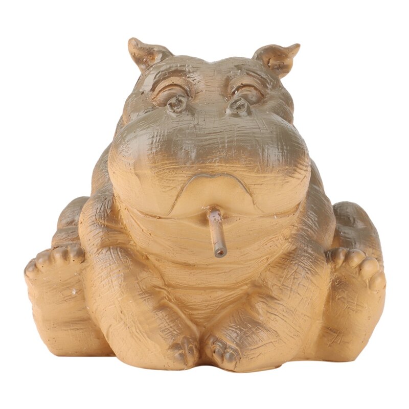 Hippo Decor Pond Spitter Statue, Hippo Garden Statue Animal Pond Sprinkler, Animal Fountain for Garden Decoration: Default Title