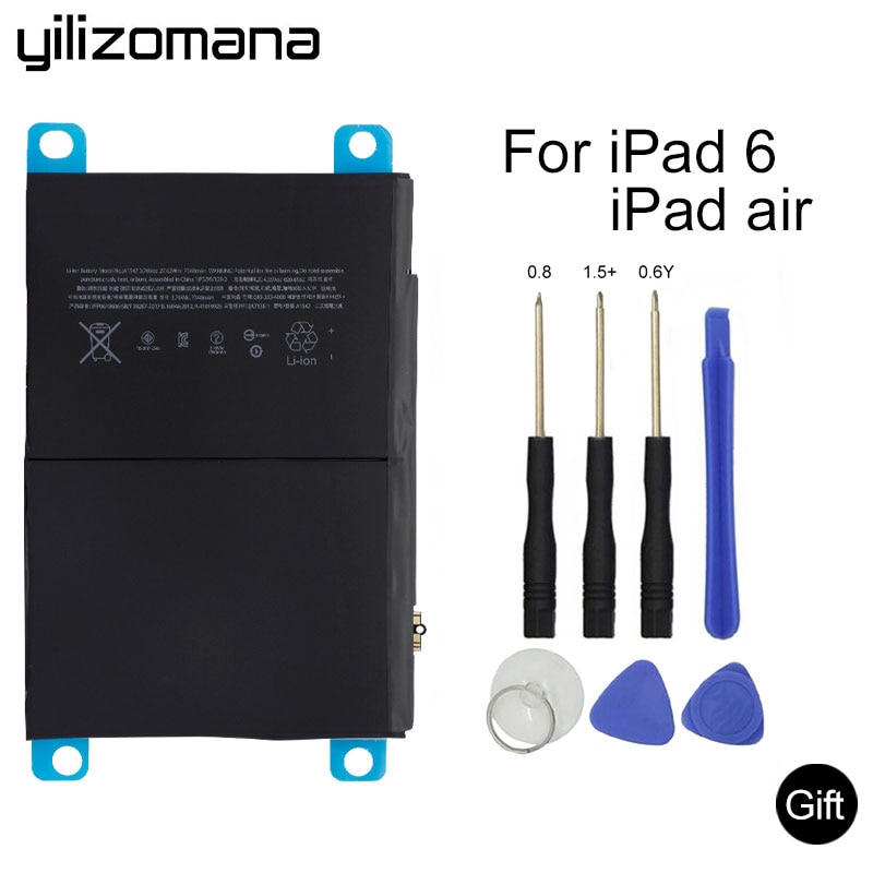 YILIZOMANA Voor ipad Air 2 batterij 7340 mAh Li-Ion Interne Originele Vervangende Batterij voor ipad 6 Air 2 A1566 A1567 met gereedschap