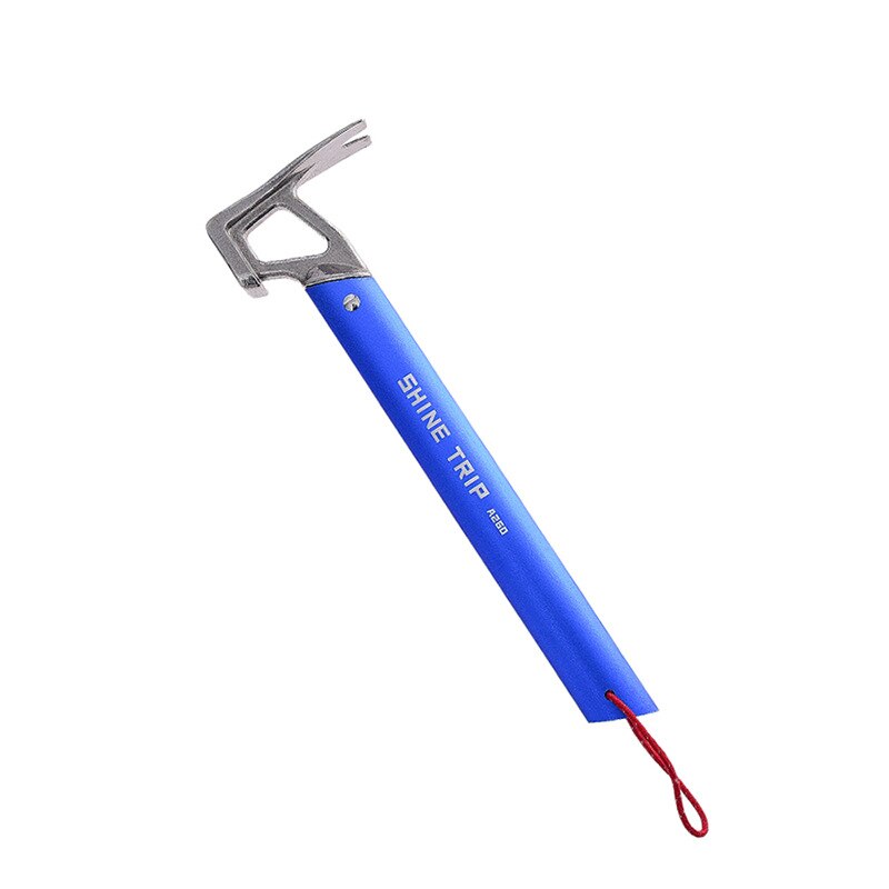 Camping en plein air tente cheville marteau alpinisme randonnée acier inoxydable extracteur de clou accessoires escalade outil: blue