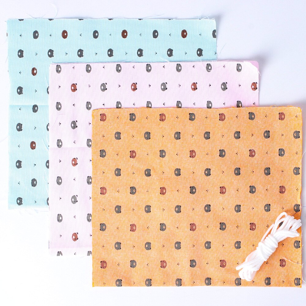Tissu en coton texturé 18x20cm 6 pièces | Ensemble de 2m, cordes de masque élastiques, boucles rondes suspendues, couture sur fournitures de bricolage: Set 2