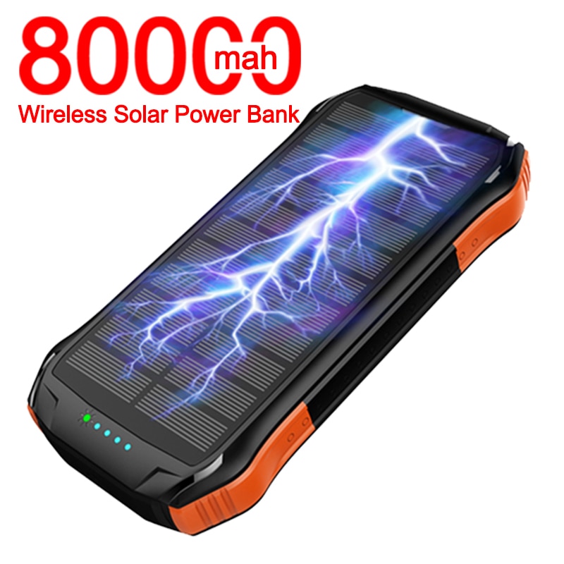 80000mAh Solare Banca di Potere Del Telefono Veloce Caricatore Powerbank USB 18W Tipo di Ricarica Veloce-C Poverbank Per il iPhone 11 pro Samsung PD