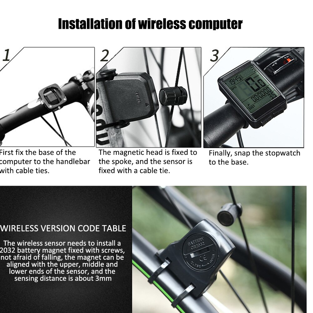 Bicycle Speedometer Wireless Mountain Bike Speedometer Bicycle Odometer