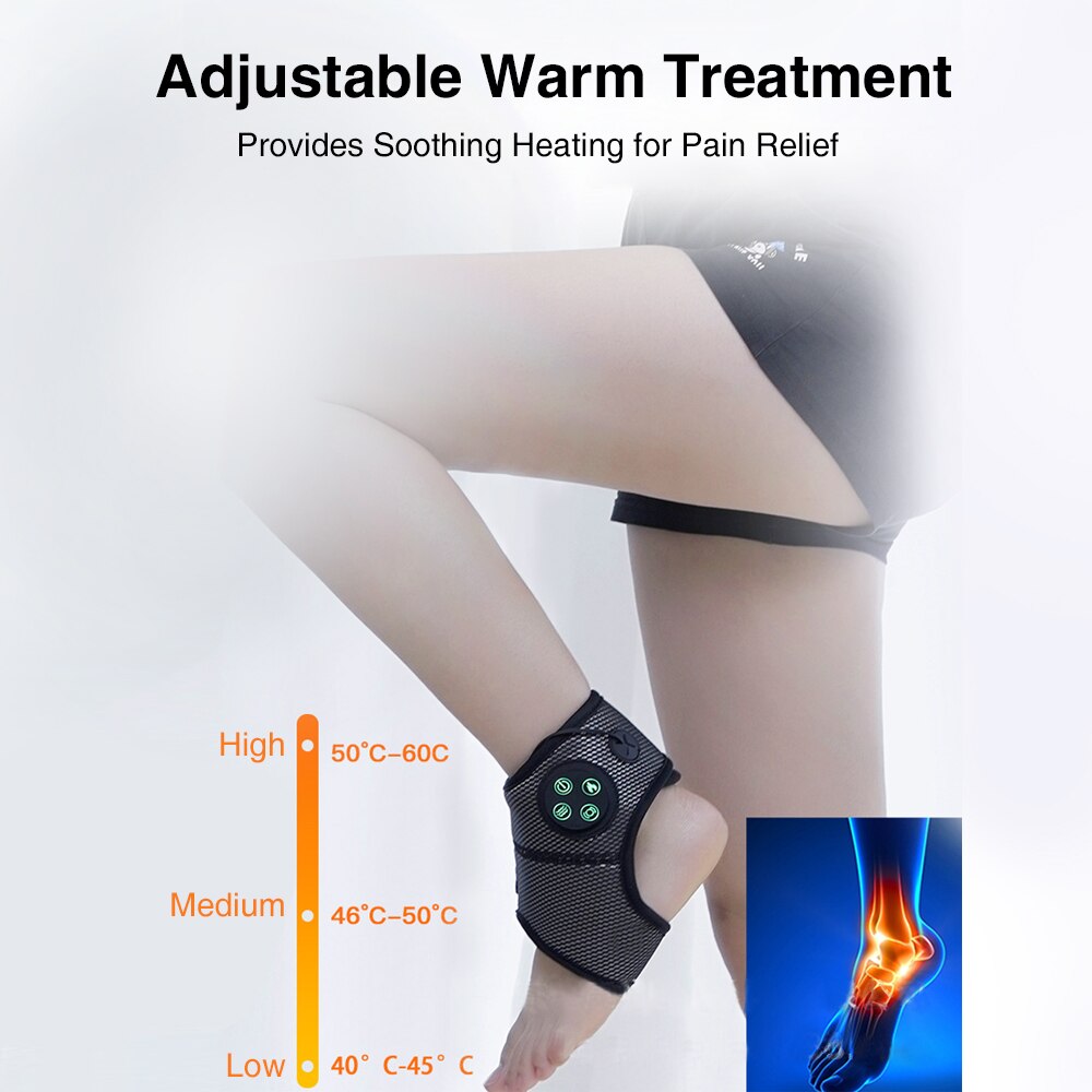 Heating Compression Smart Ankle Massager Brace Heating Compression Air... – Grandado