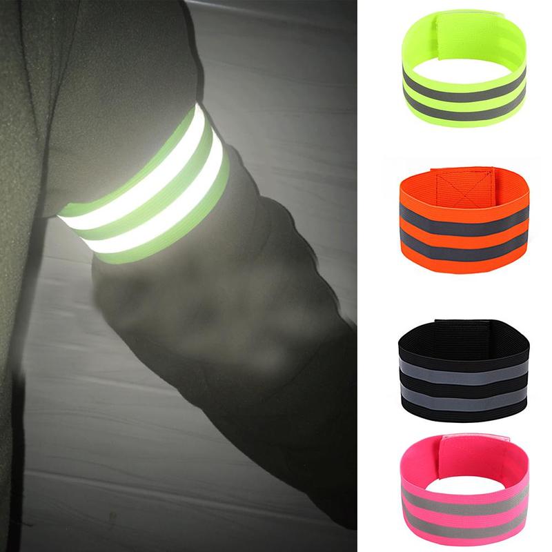 Reflective Bands Elastic Armband Wristband Ankle Leg Reflective Tape Straps Jogging Safety Straps Walking Biking For Night V2P9
