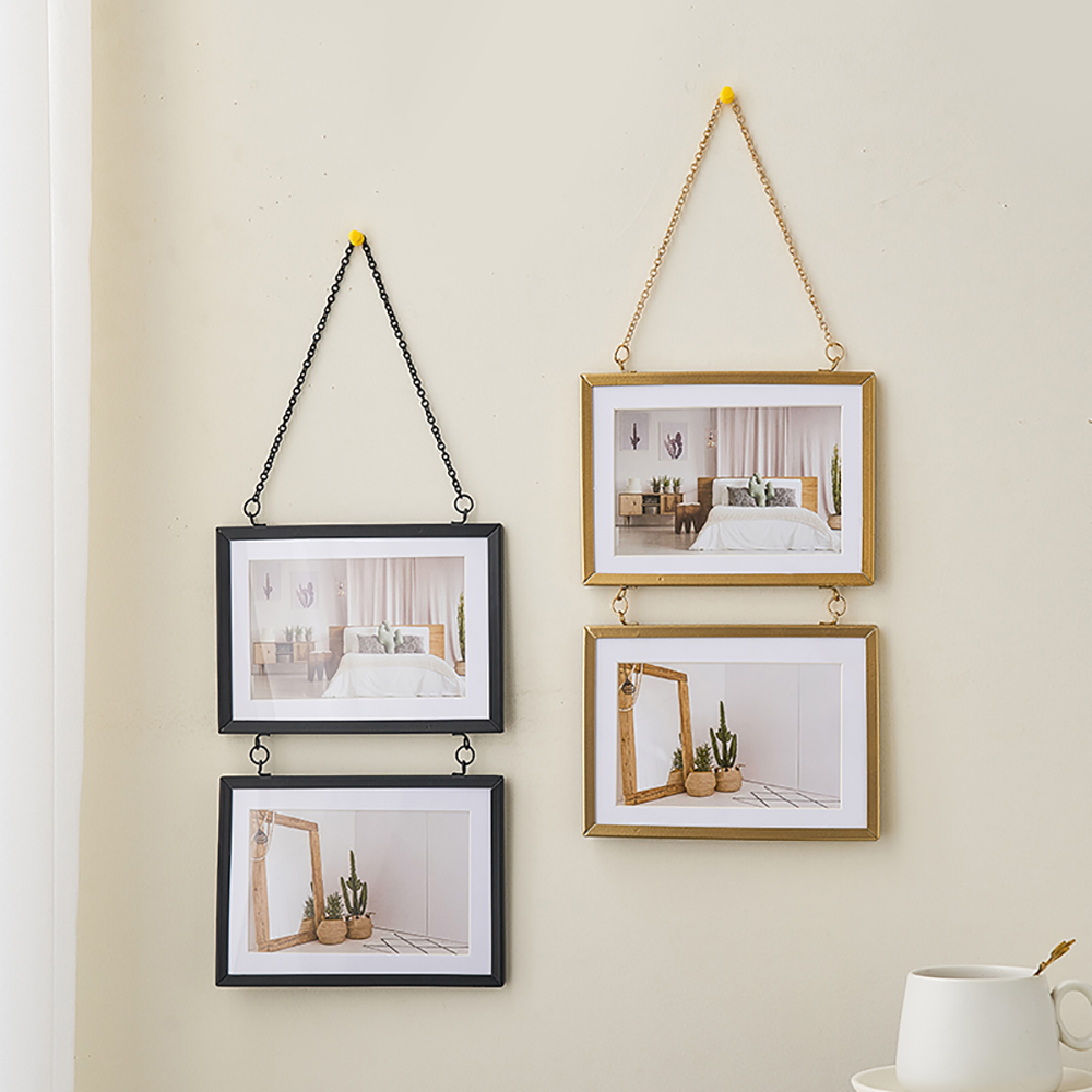 Wall Photo Frame Metal Glass Portrait Hanging Picture Frames Home decor frame for living room picture frame Wall photo frames