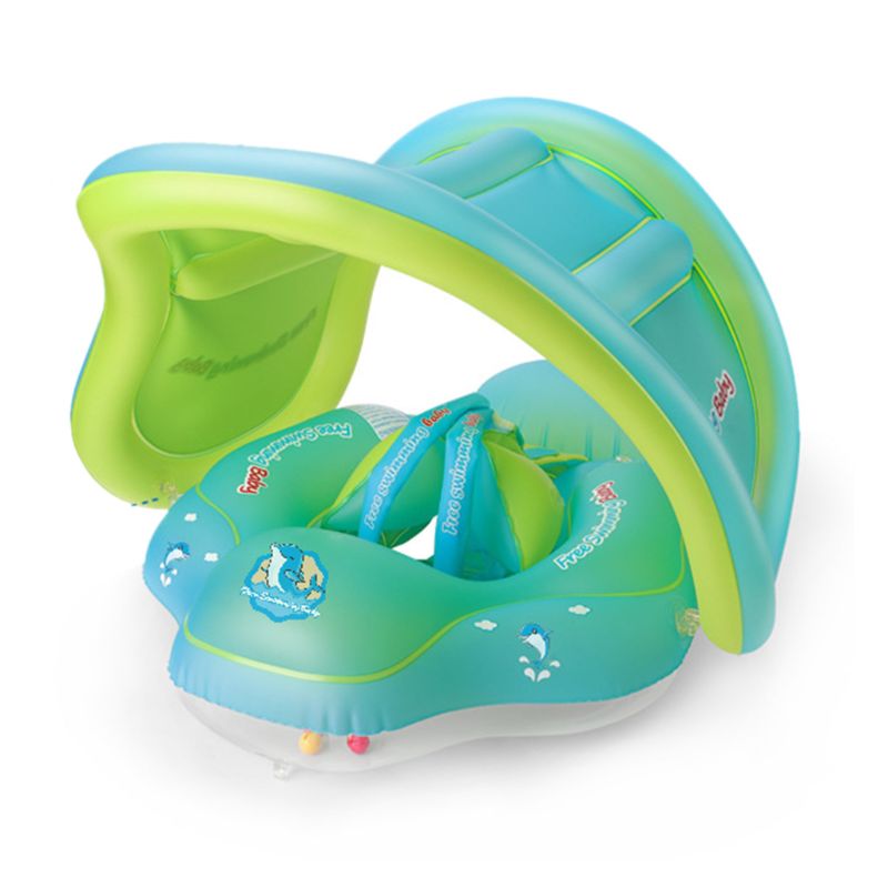 Summer Baby Inflatable Swimming Ring Infant Float Circle with Sunshade Water Toy K92D: XL