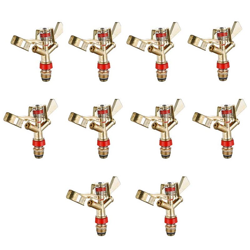 10 Pcs Rotating Irrigation Nozzle Zinc Alloy Nozzle Mini Irrigation Hose End Sprinkler for Garden Lawn