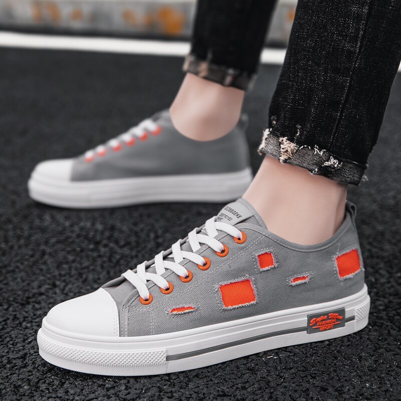 Men Canvas Sneakers white men shoes Men's casual shoes Breathable canvas shoes men Non-Leather Casual Shoes Flat 38