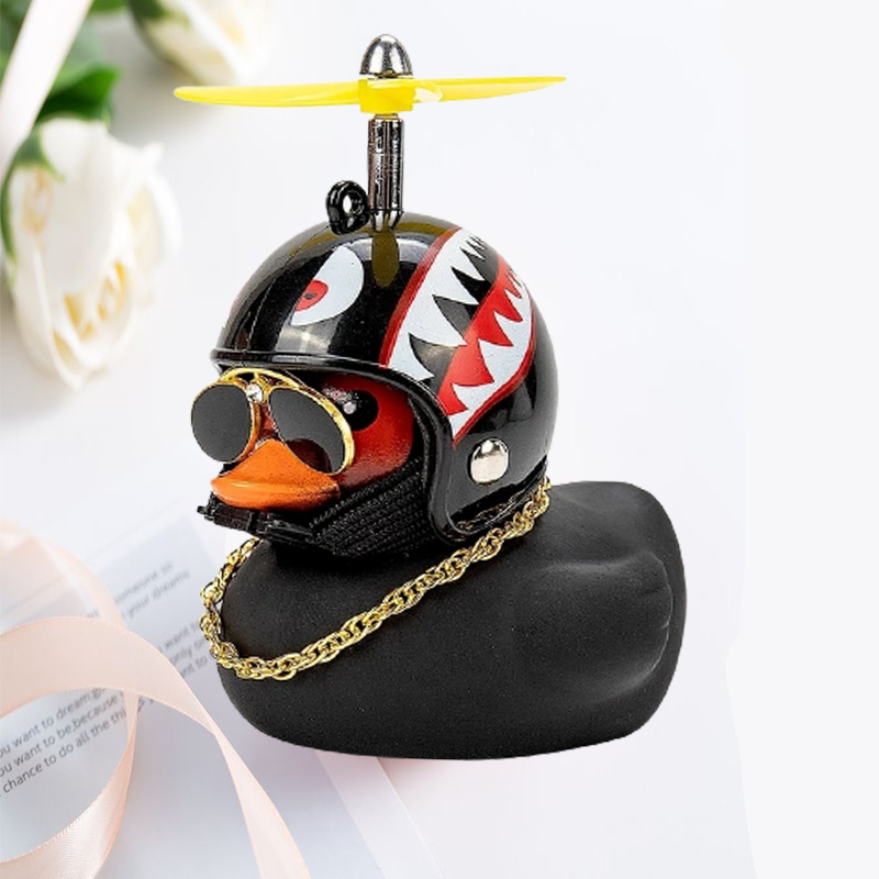 Pato de coche con casco, colgante de viento roto, pato amarillo pequeño, Motor de bicicleta de carretera, casco, accesorios de ciclismo sin luces: Rojo
