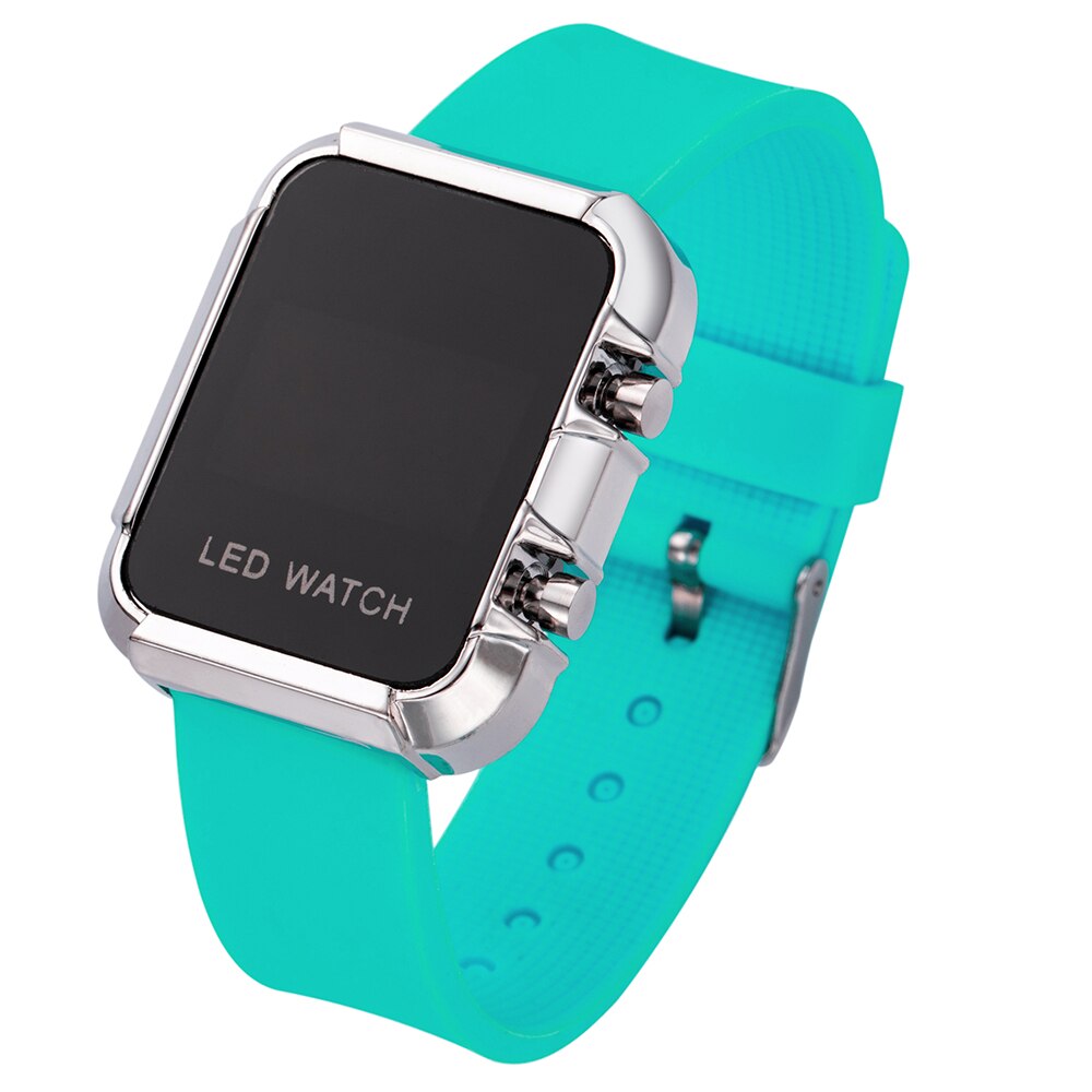 Reloj Digital con correa rosa para niños, pulsera con esfera cuadrada LED, para estudiantes y bebés, novedad