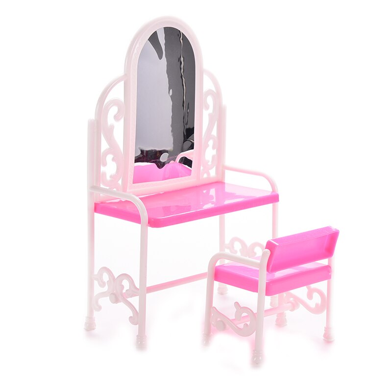 Kid Plastic Pretend Play Table Chair Furniture Toy Doll Accessories Furniture Dolls House Miniature Bath Bed Living Room Toy: 9