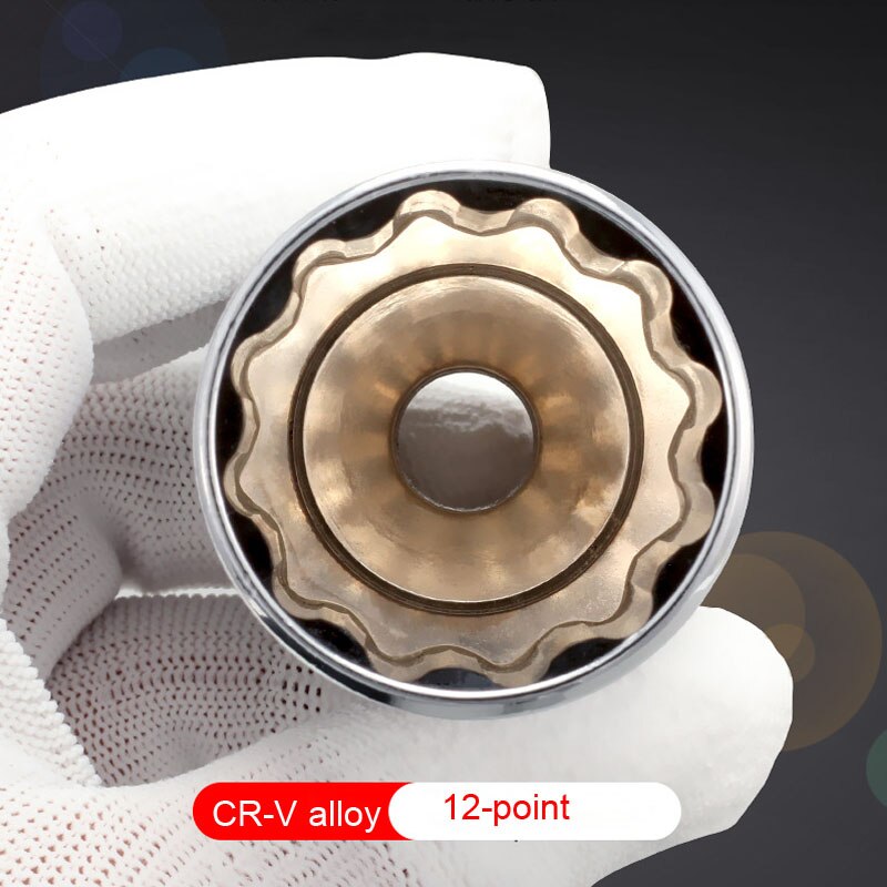 1/2" Drive Deep Socket Wrench Head 12 Point 78mm Long Socket Set Mirror Surface Anti-rust Ratchet Wrench Sockets for Nut Removal