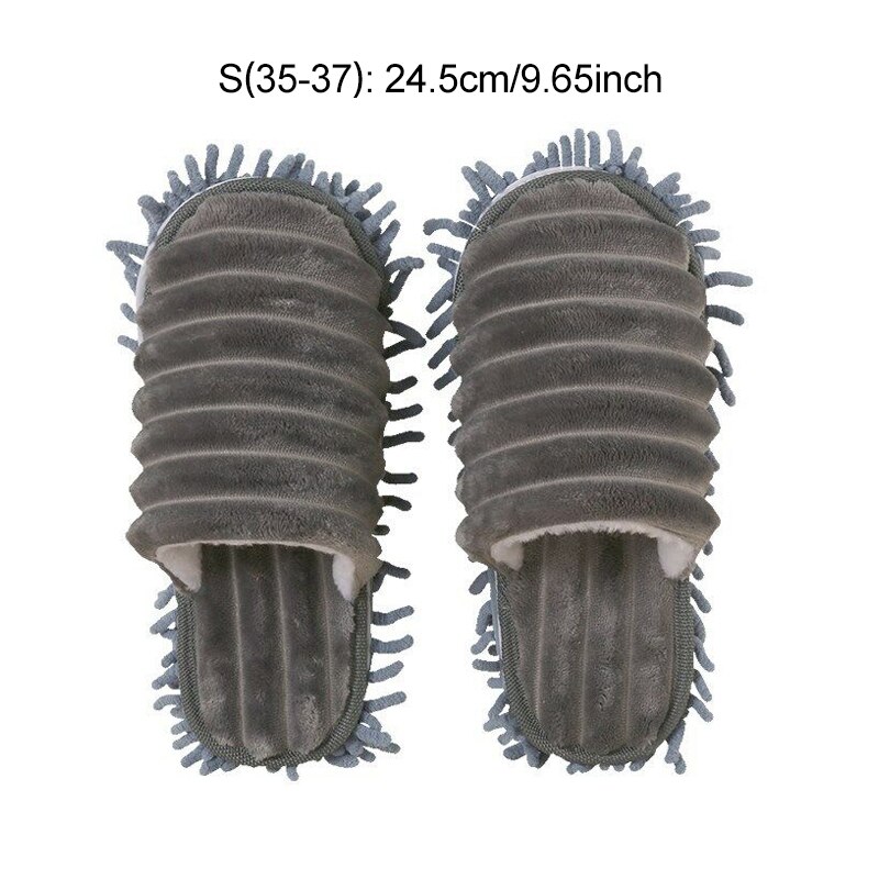 2 unidades/par de zapatillas antideslizantes, calcetines para suelo y pie de mopa, zapatos, limpieza rápida, pulido, polvo, cocina, suministros de baño, herramientas para el hogar: S-Gray