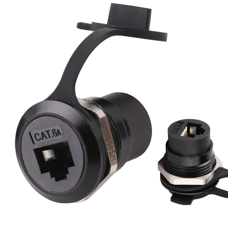 D-typ modul 8 p 8c rj45 kontakt hane hona uttag industrikamera nätverkskommunikation 4 stift  rj11 kat 6a med dammskydd: Lila