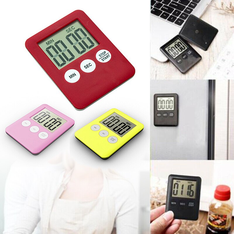 Reloj Digital de pared para ducha, cronómetro con alarma, resistente al agua, pantalla LCD, temporizador de cocina