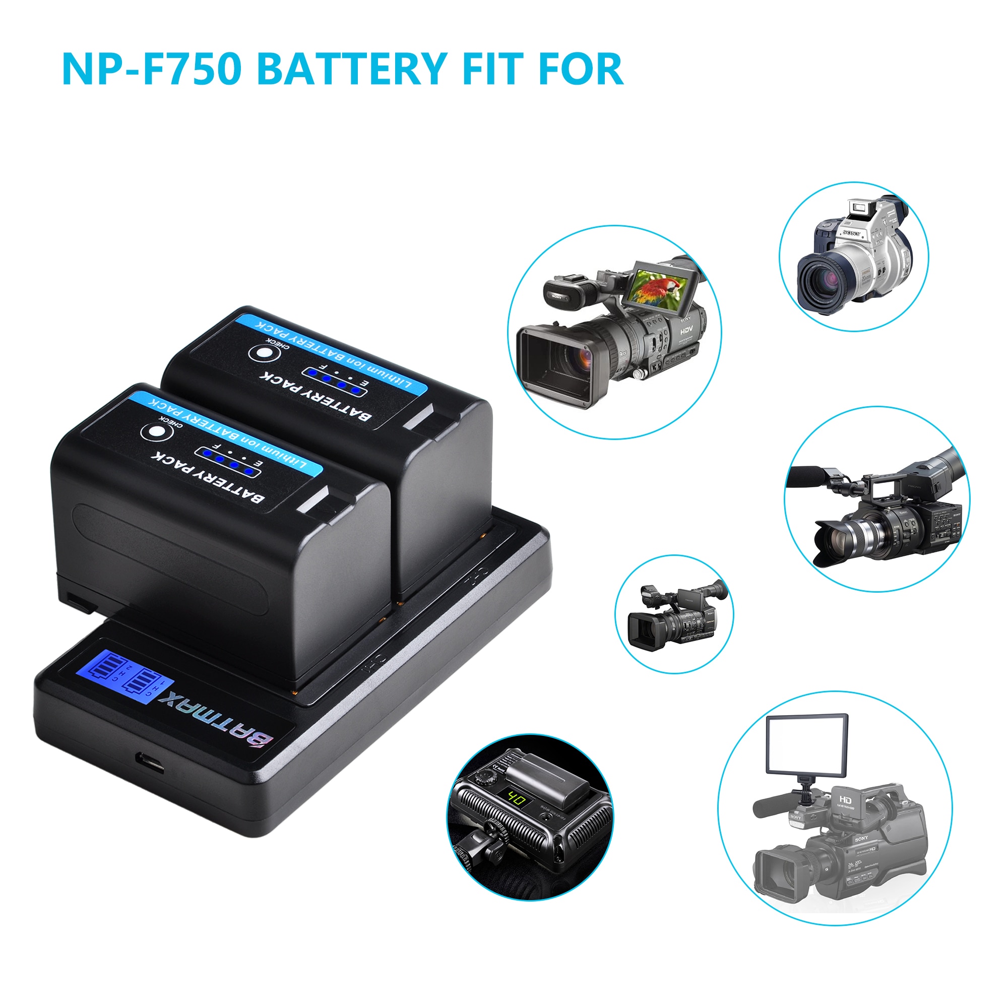 5200 mah led-indikator np  f750 np f770 np-f750 batteri akku + lcd usb-oplader til sony np  f970 f960 f550 f570 qm91d ccd -rv100