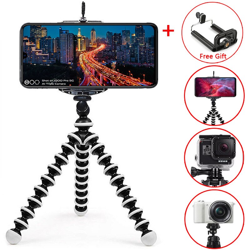 Trépied télescopique en forme de pieuvre pour téléphone, petit support numérique pour appareil photo SLR, pour iPhone et android