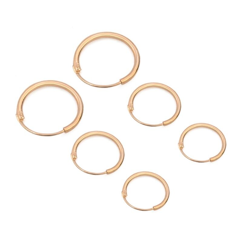 3 Maten Minimalisme Eenvoudige Ronde Cirkel Oorbellen Hoepel Oorbel Kleine Oor Voor Vrouwen Meisjes Mode-sieraden 3 Paren/set