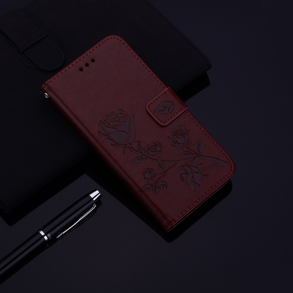 kippen Leder Telefon fallen Für Samsung J2 Blume Brieftasche Tasche Abdeckung Fällen Für Samsung Galaxis J2 Profi J250F j250 SM-J250F: Braun