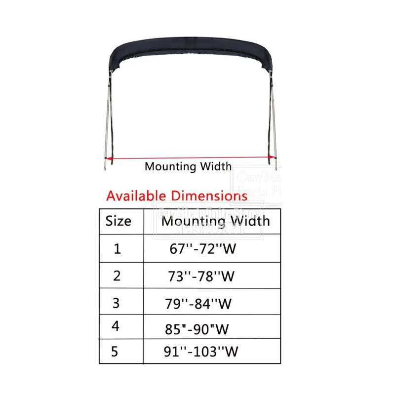 Wasserdichte 600D 3/4 Bogen Bimini Top Boot Abdeckung Kein Rahmen Yacht Boot Abdeckung Mit Reißverschluss Anti UV Staubdicht Abdeckung Marine Zubehör