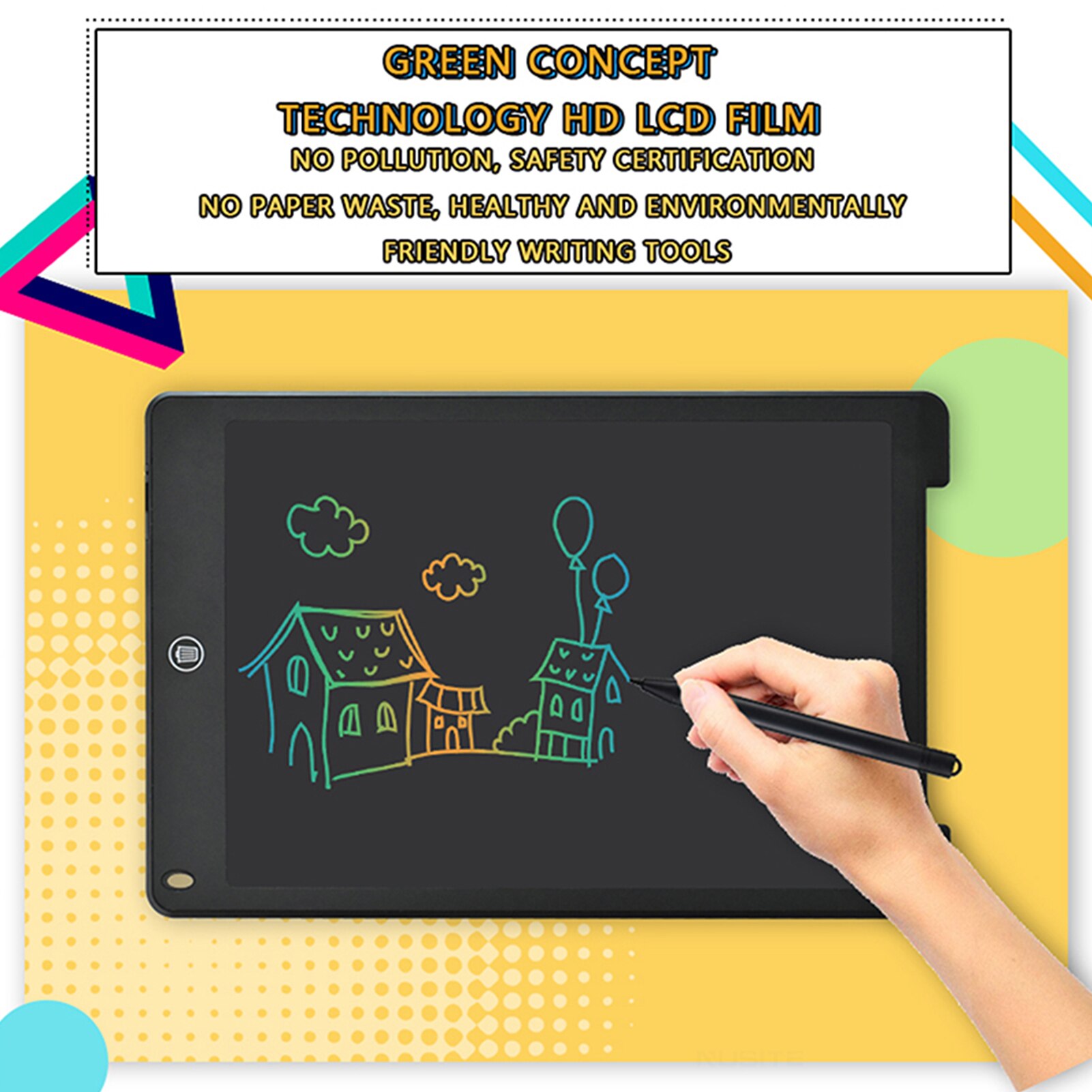 LCD Writing Tablet 12 Inch Color Screen with Stylus Drawing Writing Taking Notes Leaving Messages for Toddlers Boys Girls