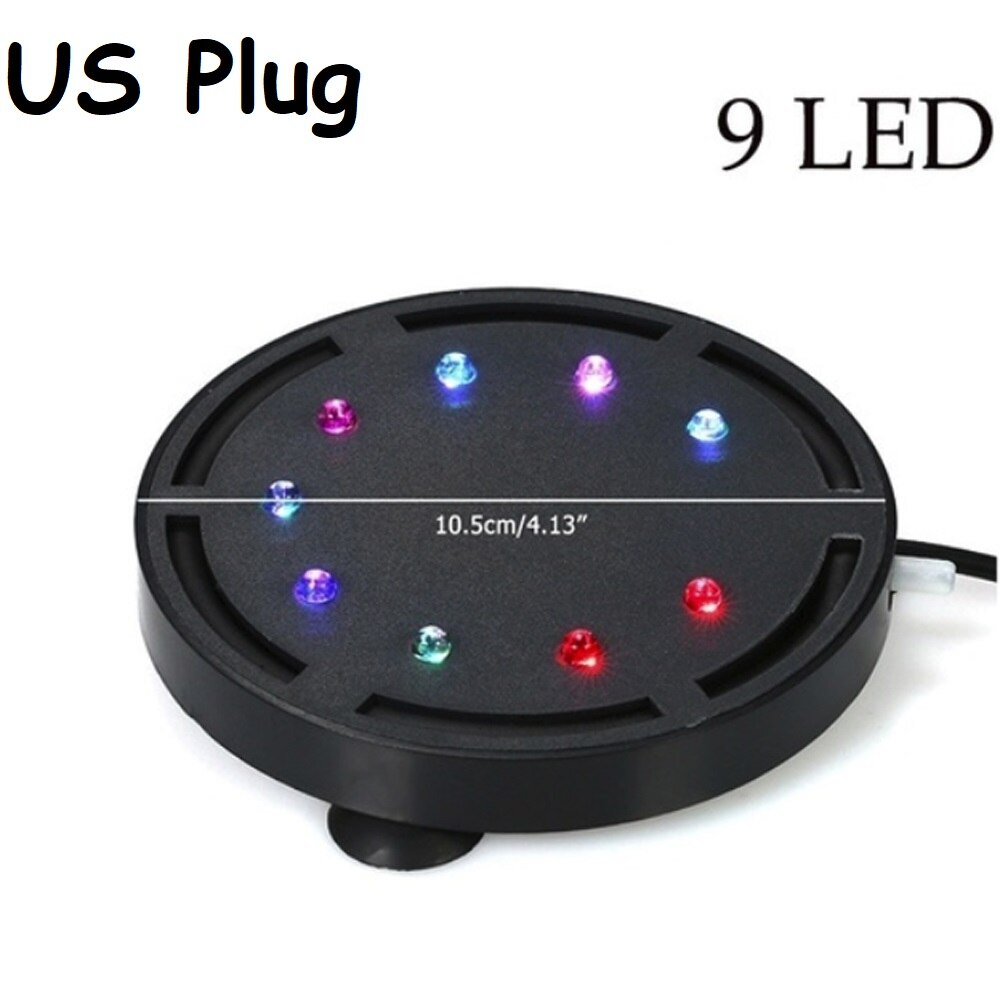 Aquarium Led Verlichting Ronde Vorm Vissenkom Kleurrijke 110-240V Waterdichte Led Air Bubble Light Aquarium Decoratie 50/60Hz: US  9 LED